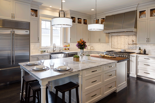 Open Concept Kitchen Featuring Rutt Cabinetry