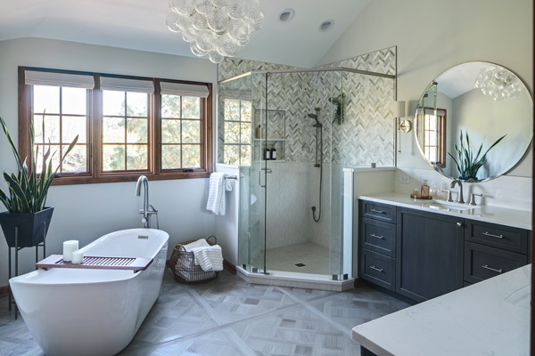 Sophisticated Elegant Primary Bathroom Remodel – Glen Ellyn, IL